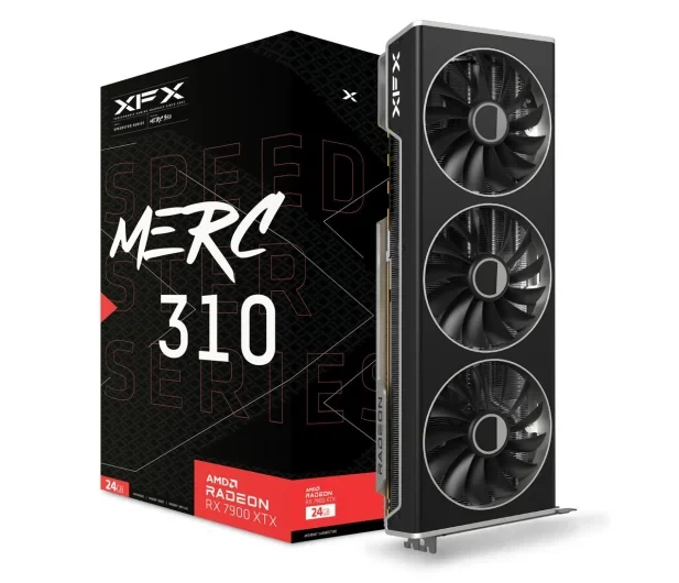 Видеокарта XFX Radeon RX 7900 XTX BLACK Gaming SPEEDSTER MERC310 24 ГБ GDDR6 (RX-79XMERCB9)