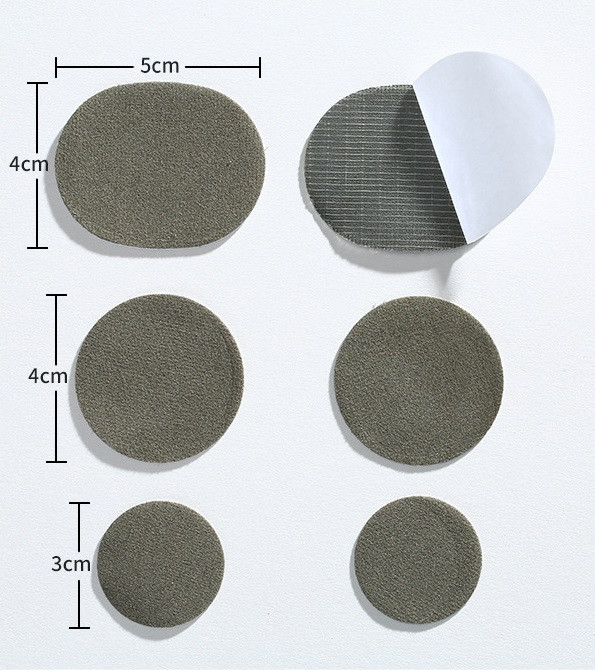 Темно-сірі наклейки на протерту, порвану частину взуття. Вкладиші для ремонту взуття набір 3 пари (6шт), фото 1