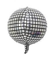 Фольгированный диско шар , сфера серебро