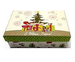 Новорічна подарункова коробка 22см 15,5 см 7,5 см. середня