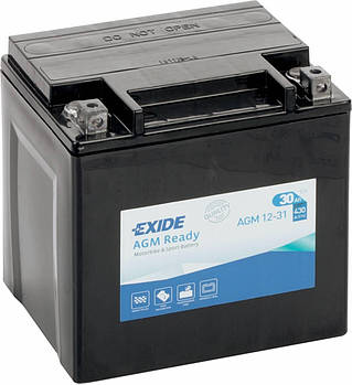 Акумулятор залитий та заряджений AGM 30Ah 430A EXIDE SLA12-31 = AGM12-31
