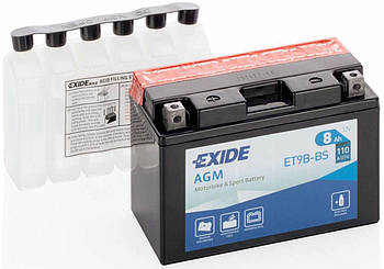 Акумулятор сухозаряджений AGM 8Ah 110A EXIDE YT9B-BS = ET9B-BS