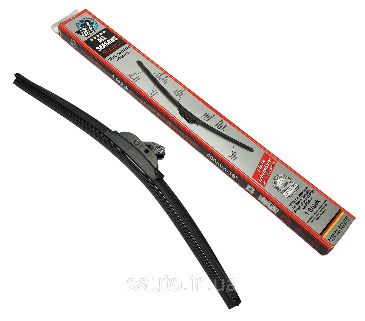 Щітка склоочисника 400 мм, безкаркасна, всесезонна, ALL SEASONS