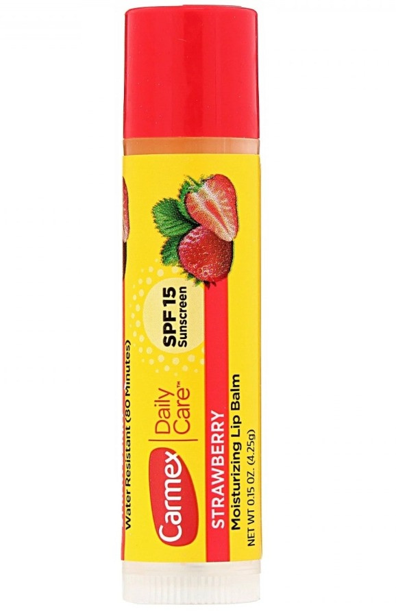 Бальзам для губ Carmex Daily Care SPF15 — Strawberry (4.25 g Stick) (без коробки), фото 1