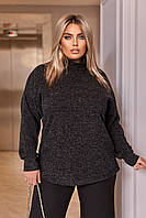 Женский свитер с высоким горлом цвет черный р.56/58 447552