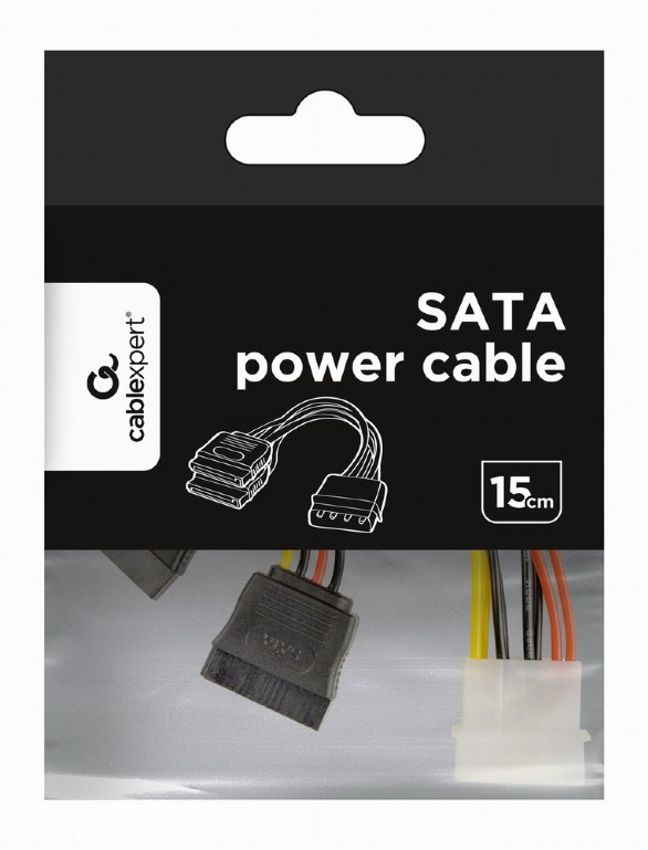 Кабель переходник питания Molex - 2 SATA для жесткого диска и SSD, 15 ...