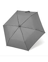 Зонтик женский механический Parachase №3226 плоский складной мини карманный на 6 спиц Серый