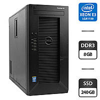 Робоча станція Dell PowerEdge T20 Tower / Intel Xeon E3-1225 v3 (4 ядра по 3.2 - 3.6 GHz) / 8 GB DDR3 / 240 GB SSD / Intel HD