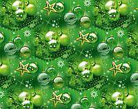 Мелованная бумага - Новогодние игрушки на зеленом 100х70 см 10листов PVM10-257NY