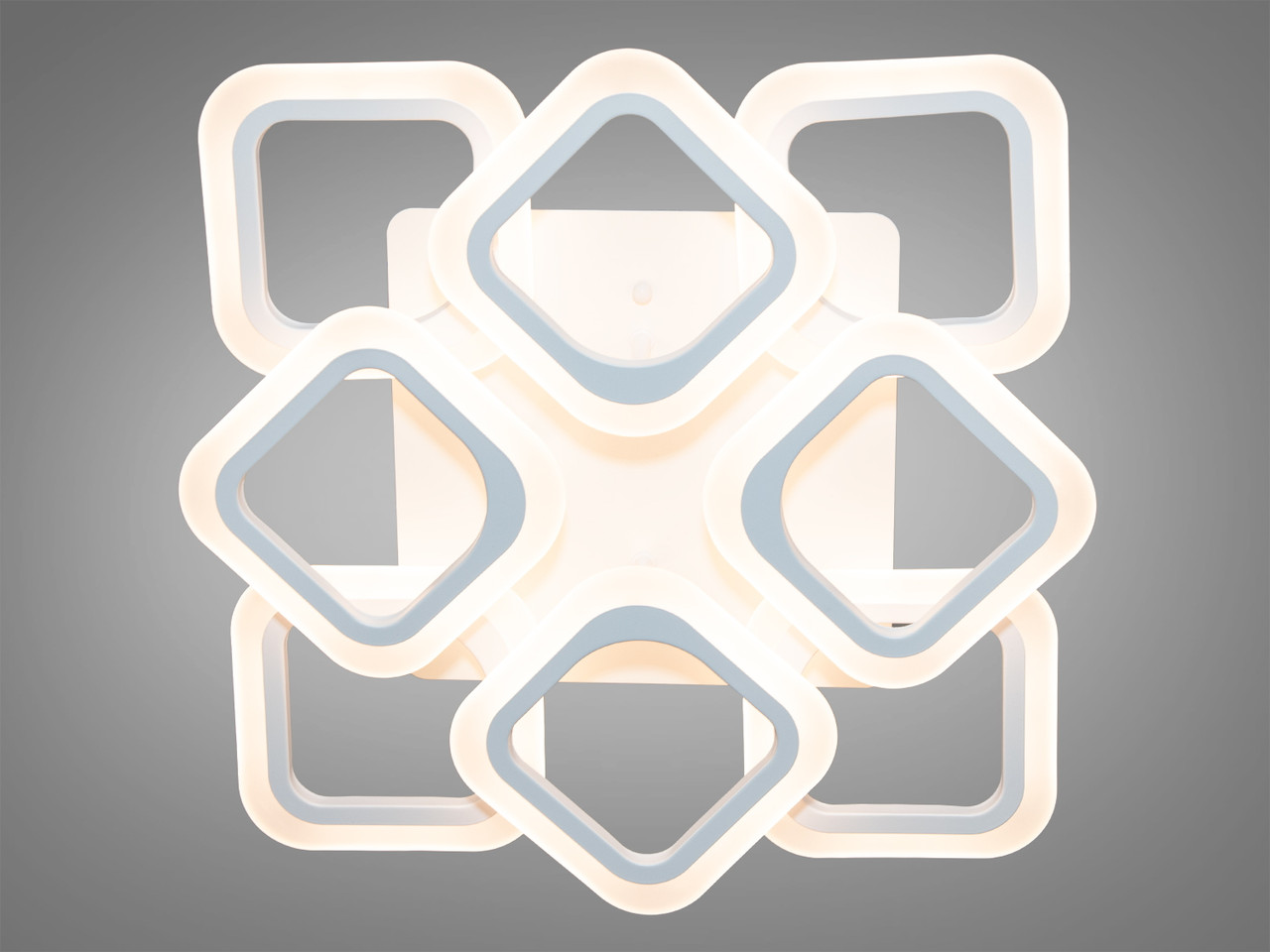 Ніжна LED-люстра в дитячу з димером, колір білий, 80 W на 12 м2 AS8060-4+4WHDIM-LS