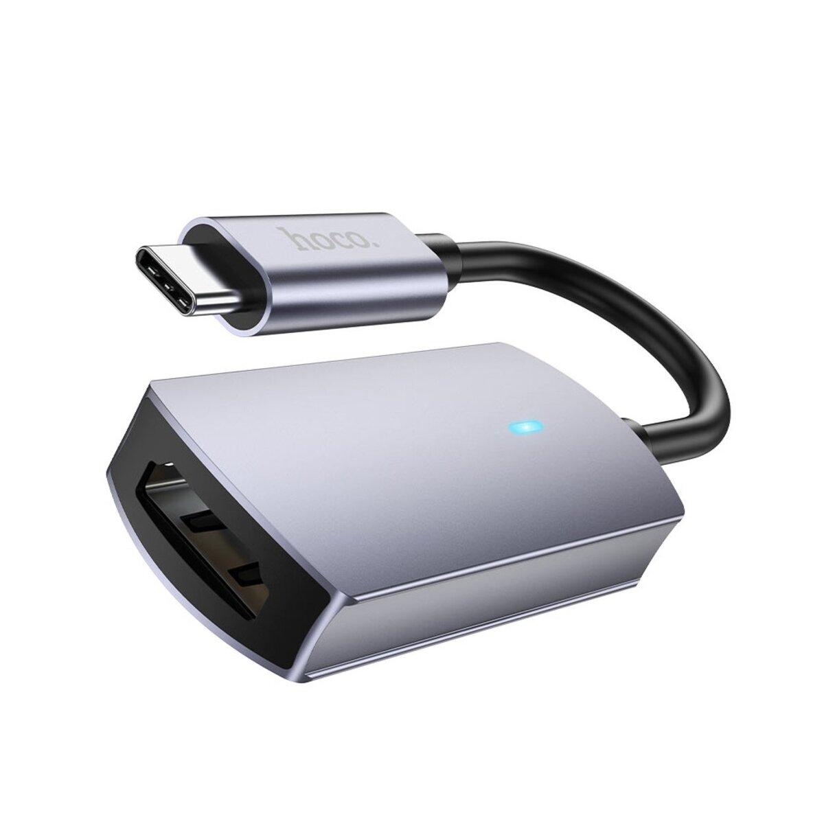 Кабель-перехiдник HOCO UA20 Presage Type-C to HDTV converter Metal Gray