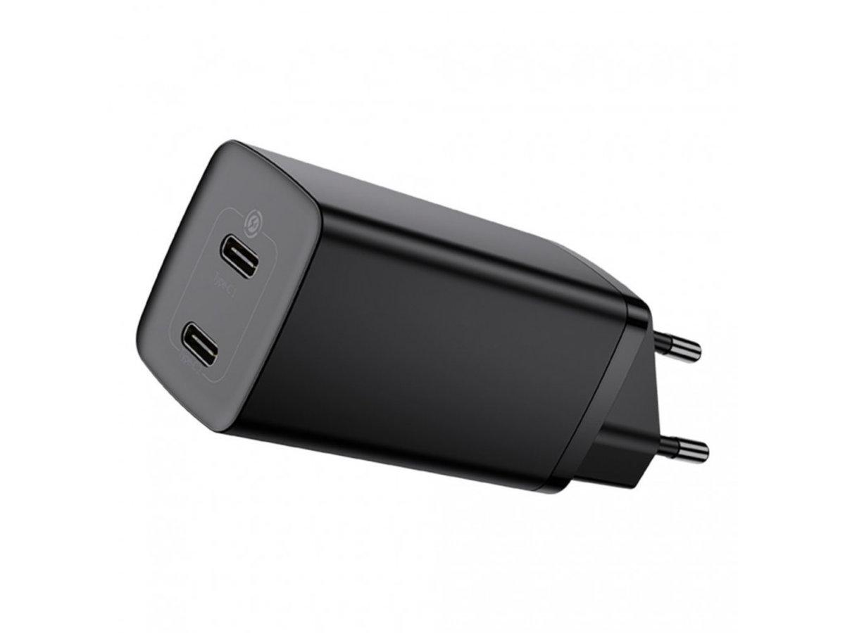 Мережевий зарядний пристрій Baseus GaN Lite Quick Charger C+C 65W EU Black