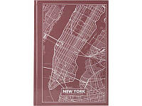Книга записная А4 96л Axent Maps New York клетка розово-коричн. 8422-543