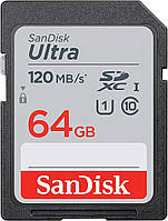 SDXC (UHS-1) SanDisk Ultra 64Gb class 10 (120Mb/s)