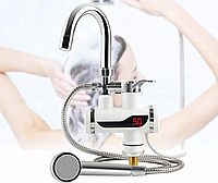 Кран-водонагреватель с душем нижнее подключение Instant electric heating water Faucet FT-001 GRI