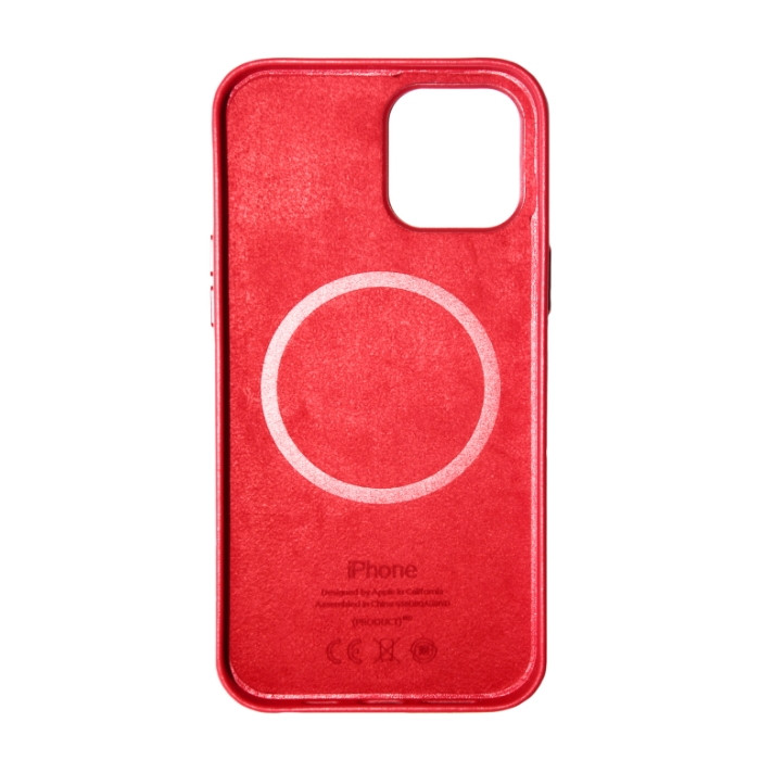 Чохол (Leather Case) для iPhone 12 Pro Max with magsafe Red, фото 1