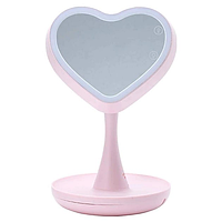 Зеркало с подсветкой Сердце Mirroir Heart Pink SmartStore