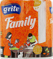 Рушник паперовий Grite Family Mix 2 кулі 2 штуки 14,94 м паперовий (348583/3RFAMI2202)