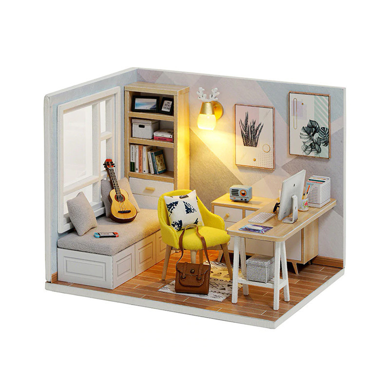 Ляльковий дім конструктор DIY Cute Room QT-007-B Sunshine Study Room 3D (5800-19406)