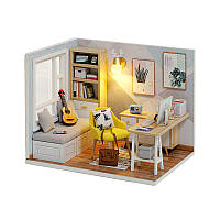 Ляльковий дім конструктор DIY Cute Room QT-007-B Sunshine Study Room 3D (5800-19406)