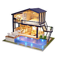 Ляльковий дім конструктор DIY Cute Room A-066-A Вілла з басейном 3D Румбокс (5794-19400)