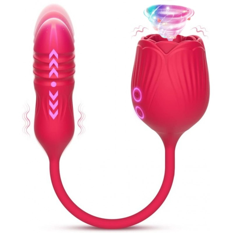 Двосторонній вібратор для пар / Вакуумний вібростимулятор для клітора та сосків + фалоімітатор пульсатор