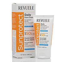 Сонцезахисний крем для сухої шкіри обличчя, SPF 50+, Daily Cream Sunprotect, Revuele, 50 ml