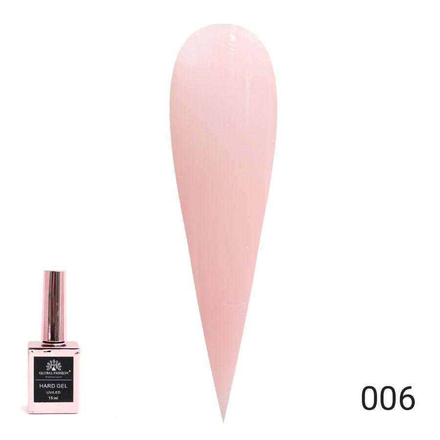 Твердий гель для нігтів Hard Gel GLOBAL FASHION №06, 15 мл