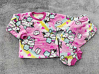 Детская тёплая махровая пижама единорог на девочку 86-122 см