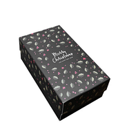Новорічна самозбираюча крафт-коробка для подарунків "Merry Christmas", 140*85*45 мм