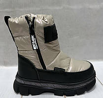 Зимові чоботи для дівчаток дутики Tom.M перламутрові  28-34