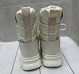 Зимові чоботи для дівчаток дутики Tom.M молочні   28-35, фото 4