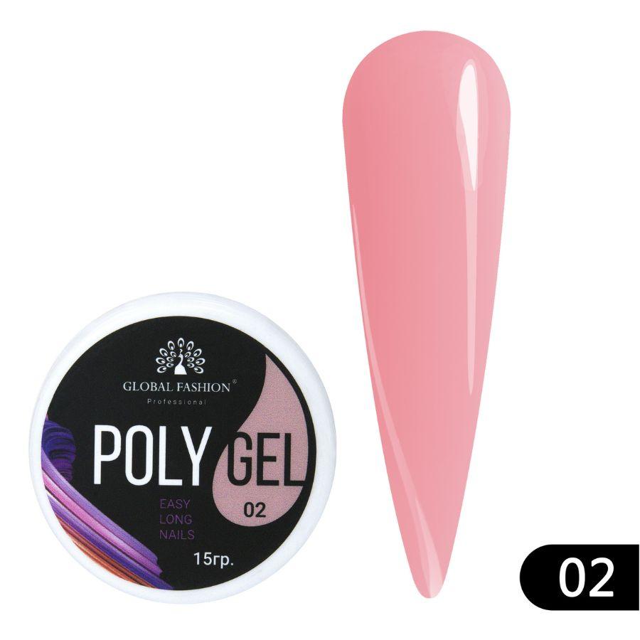 Полігель GLOBAL FASHION №02, 15г в баночці, фото 1