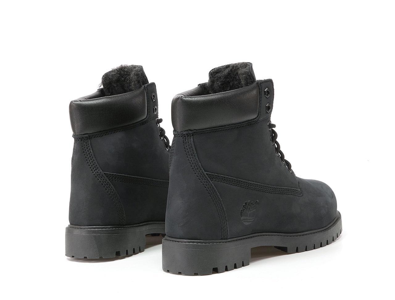 Зимние мужские ботинки Timberland Classic Boots Black Winter Обувь Тимберленд черные с мехом из нубука - фото 8 - id-p614639435