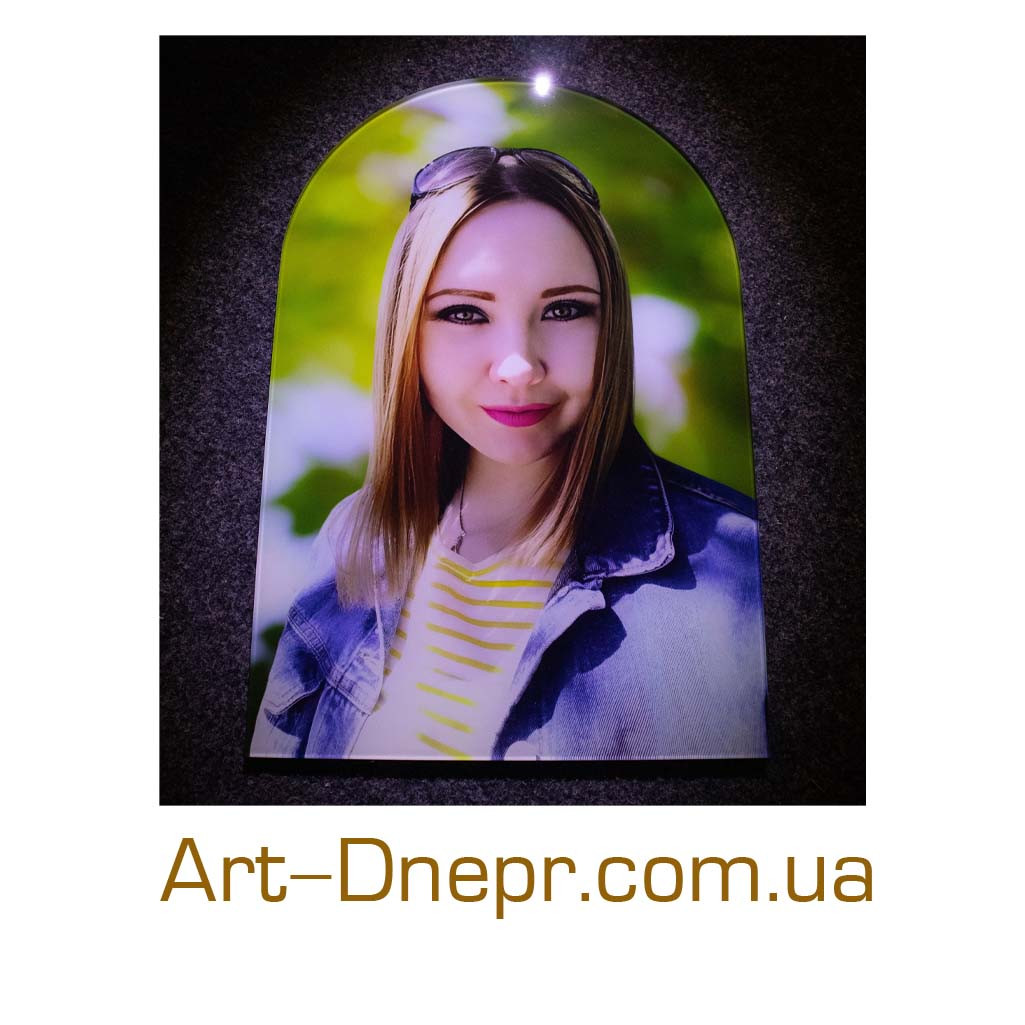 Фото на склі для хреста, арка 200х300х12 мм, фото 1