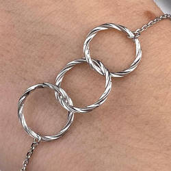 Срібний браслет родований без каменів РН-566