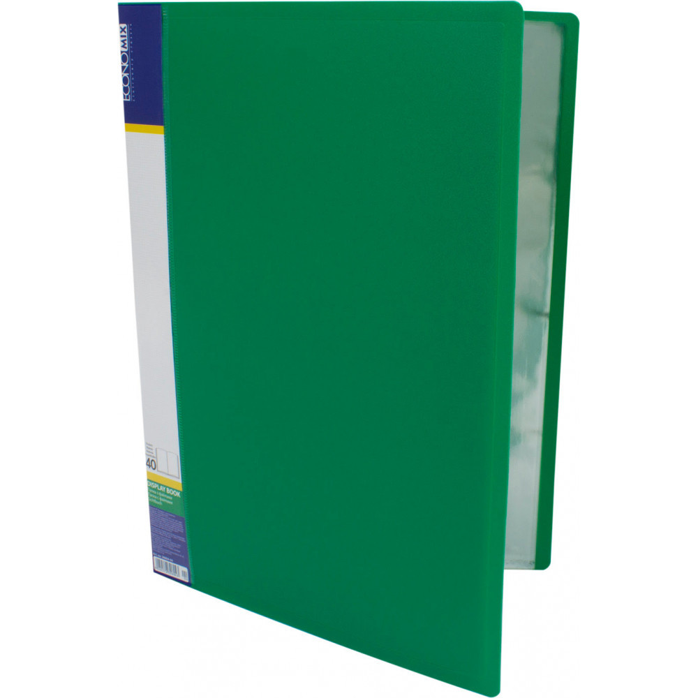 Папка з 40-ка файлами Economix A4 зелена (4) (24) E30604-04