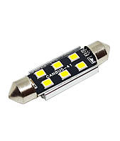 Светодиодная лампа C5W Festoon 6SMD 3030 12V 41мм с обманкой