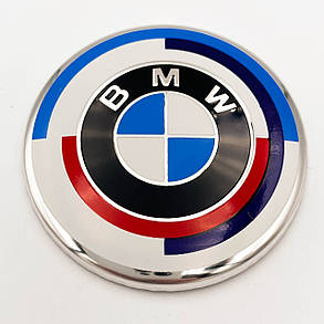 Емблема (значок) в кермо Ювілейні 50 років BMW (БМВ) Motorsport) Триколор - 45 мм, фото 1