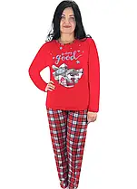 Піжама жіноча тепла трикотажна 03204 Мікс котон начос