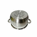 Кастрюля 4 л з нержавіючої сталі German Family GF-2050 Кухонний посуд з багатошаровим індукціоним дном, фото 2