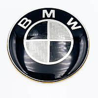 Эмблема (значок) в руль BMW (БМВ) - Карбон Черная 45 мм