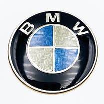 Емблема (значок) в кермо BMW (БМВ) - Карбон Синій 45 мм, фото 2