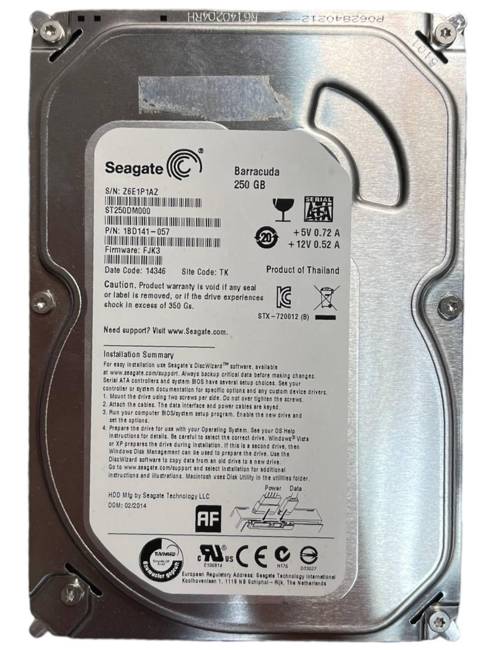 Жорсткий диск 3.5" 250GB Seagate Barracuda | ST250DM000 | 7200 об/хв | 16MB | SATA III Б/В, фото 1