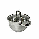 Кастрюля 4 л з нержавіючої сталі German Family GF-2050 Кухонний посуд з багатошаровим індукціоним дном, фото 5