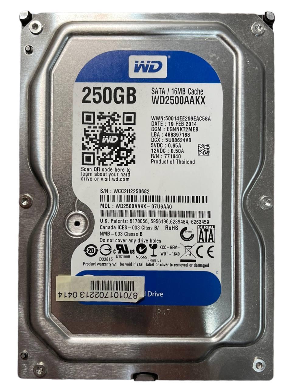 Жорсткий диск 3.5" 250GB Western Digital Blue | WD2500AAKX | 7200 об/хв | SATA III, фото 1