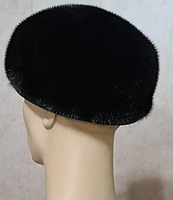 Чоловіча хутряна кепка м'яка норкова (чорна), фото 2