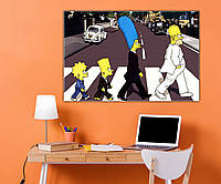 Стильная картина на холсте Симпсоны Битлс для современного интерьера. Премиум качество от производителя!
