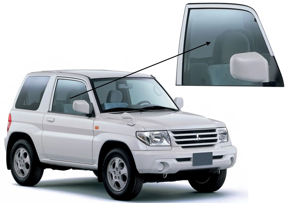 Бічне скло Mitsubishi Pajero Pinin 2000-2007 передніх дверей праве, фото 1