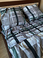 Комплект постельного белья Бязь Разноцветная клеточка Полуторный размер 150х220